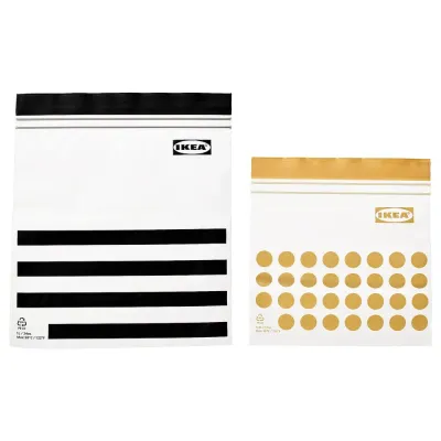 IKEA ISTAD (ИКЕА ИСТАД) — Пакет Ziplock, рисунок/черно-желтый, 1/0,4 л