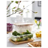 IKEA IKEA 365+ (ИКЕА ИКЕА 365+) — Контейнер для продуктов с крышкой, прямоугольный, стекло/бамбук, 1,8 л — фото 2
