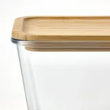 IKEA IKEA 365+ (ИКЕА ИКЕА 365+) — Контейнер для продуктов с крышкой, прямоугольный, стекло/бамбук, 1,8 л — фото 4