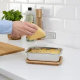 IKEA IKEA 365+ (ИКЕА ИКЕА 365+) — Контейнер для еды с крышкой, прямоугольный, нержавеющая сталь/бамбук, 1,0 л — фото 2