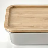 IKEA IKEA 365+ (ИКЕА ИКЕА 365+) — Контейнер для еды с крышкой, прямоугольный, нержавеющая сталь/бамбук, 1,0 л — фото 4
