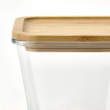 IKEA IKEA 365+ (ИКЕА ИКЕА 365+) — Контейнер для продуктов с крышкой, квадратное стекло/бамбук, 1,2 л — фото 6