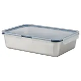 IKEA IKEA 365+ (ИКЕА ИКЕА 365+) — Контейнер для продуктов с крышкой, большой прямоугольник/пластик из нержавеющей стали, 3 л — фото 1