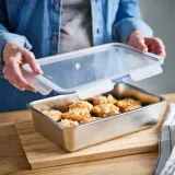 IKEA IKEA 365+ (ИКЕА ИКЕА 365+) — Контейнер для продуктов с крышкой, большой прямоугольник/пластик из нержавеющей стали, 3 л — фото 2