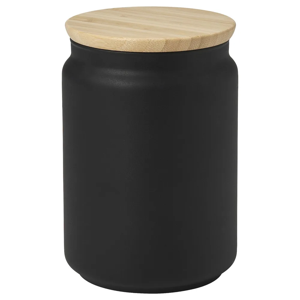 IKEA EKLATERA (ИКЕА ЕКЛАТЕРА) — Банка с крышкой, черная, 1,1 л