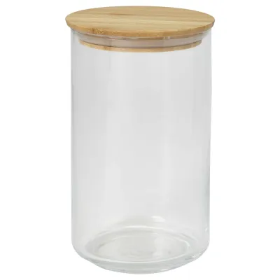 IKEA EKLATANT (ИКЕА ЕКЛАТАНТ) — Банка с крышкой, прозрачное стекло/бамбук, 1,1 л