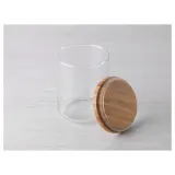IKEA EKLATANT (ИКЕА ЕКЛАТАНТ) — Банка с крышкой, прозрачное стекло/бамбук, 0,8 л — фото 2
