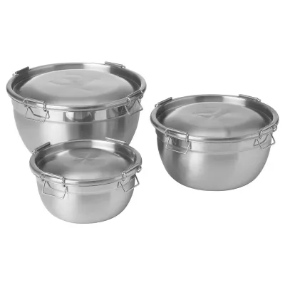 IKEA CIKLID (ИКЕА СИКЛИД) — Миска с крышкой, набор из 3 штук.