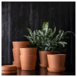 IKEA BRUNBÄR (ИКЕА БРУНБЭР) — Цветочный горшок с блюдцем, открытый терракот, 12 см — фото 3