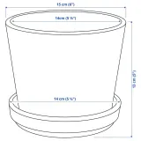 IKEA BRUNBÄR (ИКЕА БРУНБЭР) — Цветочный горшок с блюдцем, открытый терракот, 12 см — фото 8