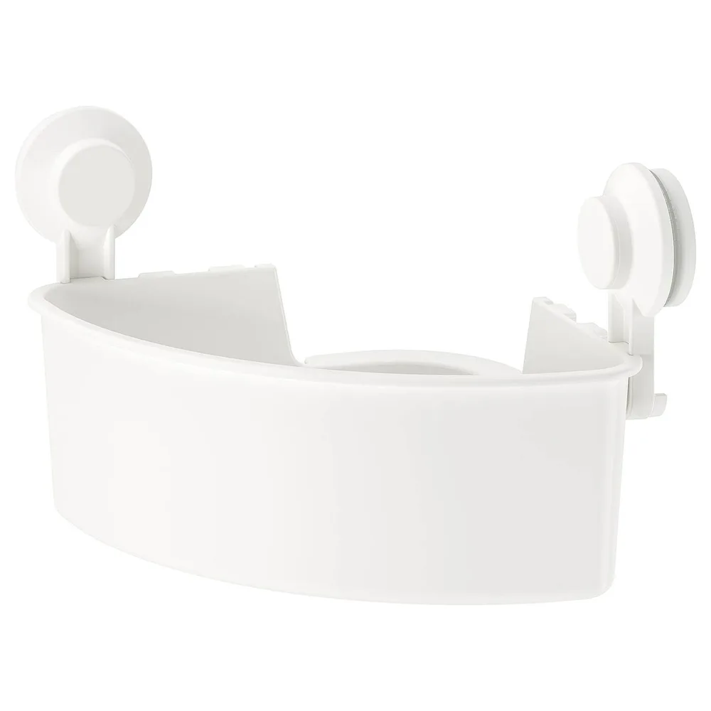 IKEA TISKEN (ИКЕА ТИСКЕН) — Угловая полка с присоской, белая