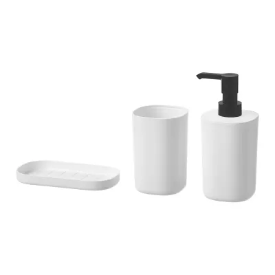 IKEA STORAVAN (ИКЕА СТОРАВАН) — Набор для ванной комнаты, 3 предмета, белый