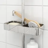 IKEA BROGRUND (ИКЕА БРОГРУНД) — Полка для душа, хром, 25x4 см — фото 4