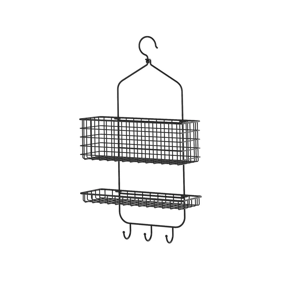 IKEA BLECKSJÖN (ИКЕА БЛЕКШОН) — Вешалка для душа, 2 уровня, черная, 31x56 см