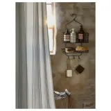IKEA BLECKSJÖN (ИКЕА БЛЕКШОН) — Вешалка для душа, 2 уровня, черная, 31x56 см — фото 4