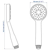 IKEA VALLAMOSSE (ИКЕА ВАЛЛАМОССЕ) — Ручной душ с 1 струей, хром — фото 4