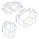 IKEA VISSLAÅN (ИКЕА ВИССЛАОН) — Вставка для ящика, комплект. 3 шт, серый — фото 3