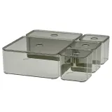 IKEA VISSLAÅN (ИКЕА ВИССЛАОН) — Коробки с крышкой, 5 шт, серые — фото 1