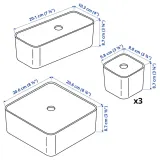 IKEA VISSLAÅN (ИКЕА ВИССЛАОН) — Коробки с крышкой, 5 шт, серые — фото 3