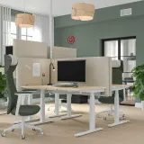 IKEA MITTZON (ИКЕА МИТТЗОН) — Акустический настольный экран, бежевый с пушечным напылением, 125x72 см — фото 5