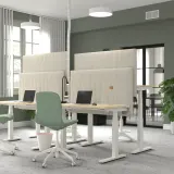 IKEA MITTZON (ИКЕА МИТТЗОН) — Акустический настольный экран, бежевый с пушечным напылением, 125x72 см — фото 6