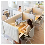 IKEA MITTZON (ИКЕА МИТТЗОН) — Акустический настольный экран, бежевый с пушечным напылением, 145x72 см — фото 3