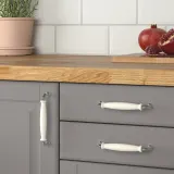 IKEA KLINGSTORP (ИКЕА КЛИНГСТОРП) — Ручка, крем/хром, 141 мм — фото 2