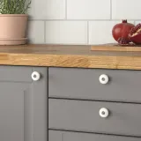 IKEA KLINGSTORP (ИКЕА КЛИНГСТОРП) — Ручка, кремовый/хром, 30 мм — фото 2