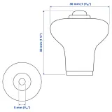 IKEA KLINGSTORP (ИКЕА КЛИНГСТОРП) — Ручка, кремовый/хром, 30 мм — фото 8