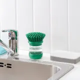 IKEA VIDEVECKMAL (ИКЕА ВИДЕВЕСКМАЛ) — Щетка для мытья посуды с дозатором, ярко-зеленая — фото 6