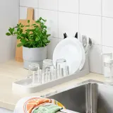 IKEA STÄMLING (ИКЕА СТЭМЛИНГ) — Подставка для сушки посуды, кремовая, 48 см — фото 4