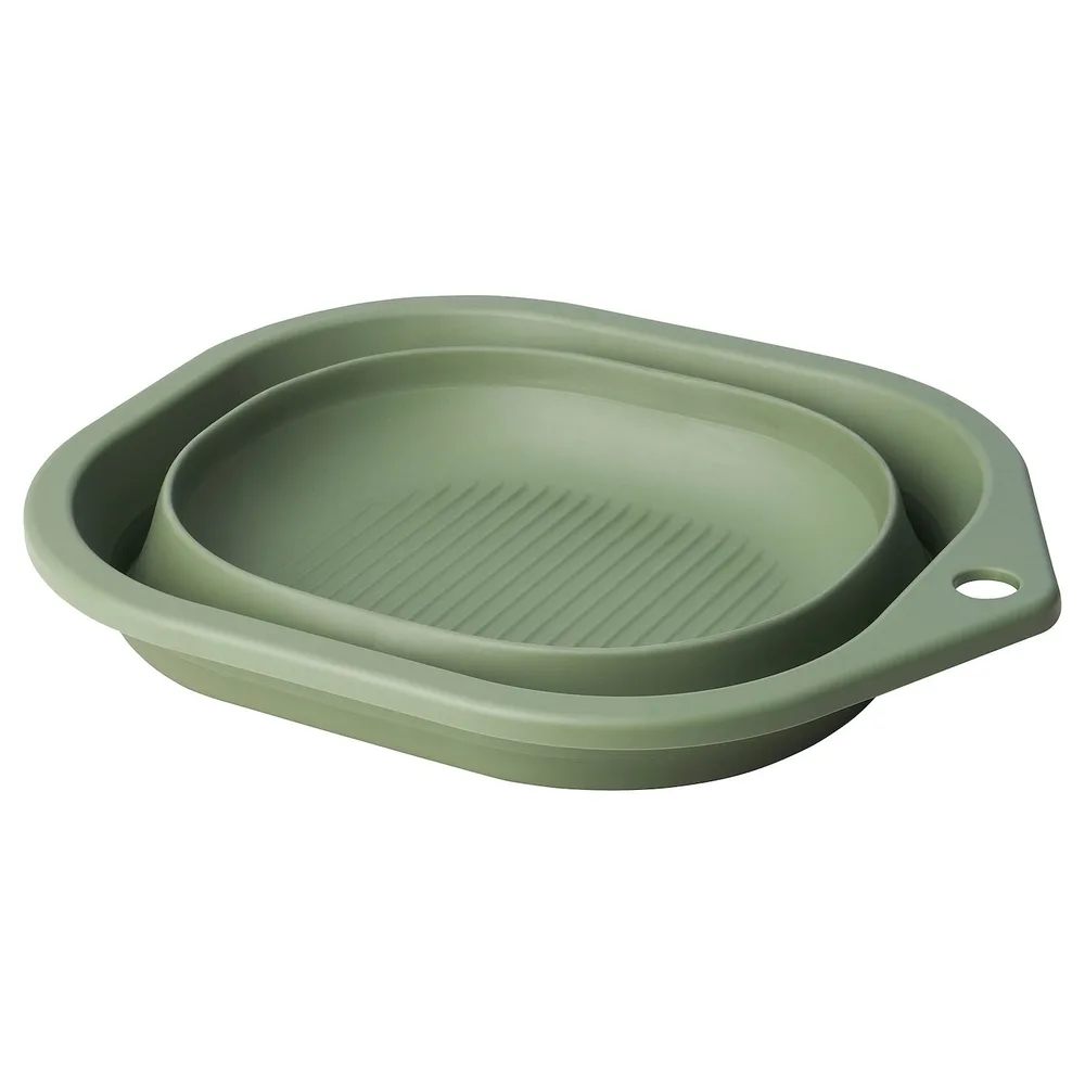 IKEA PEPPRIG (ИКЕА ПЕППРИГ) — Чаша для мытья, складная/зеленая, 10 л