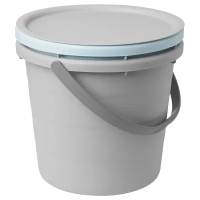 IKEA PEPPRIG (ИКЕА ПЕППРИГ) — Ведро с крышкой, состоящее из 3 частей, серое/синее