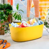 IKEA TORKIS (ИКЕА ТОРКИС) — Корзина для белья Flexi внутри/снаружи, желтая, 35 л — фото 2