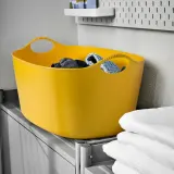 IKEA TORKIS (ИКЕА ТОРКИС) — Корзина для белья Flexi внутри/снаружи, желтая, 35 л — фото 3