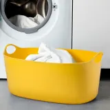 IKEA TORKIS (ИКЕА ТОРКИС) — Корзина для белья Flexi внутри/снаружи, желтая, 35 л — фото 4
