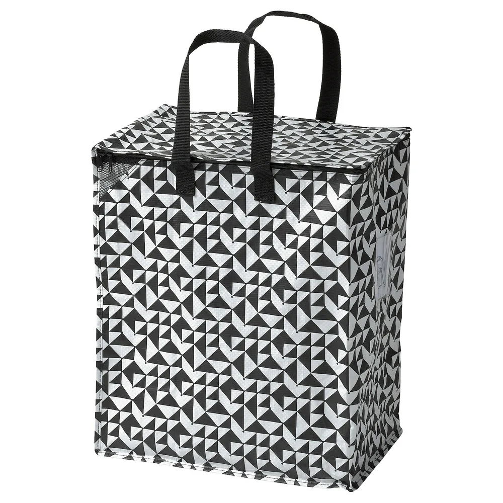 IKEA KNALLA (ИКЕА КНАЛЛА) — Сумка, черная/белая, 40x25x47 см/47 л