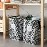 IKEA KNALLA (ИКЕА КНАЛЛА) — Сумка, черная/белая, 40x25x47 см/47 л — фото 4