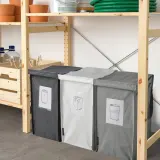 IKEA DIMPA (ИКЕА ДИМПА) — Раздельный мешок для мусора, белый/темно-серый/светло-серый, 22x35x45 см/35 л — фото 2
