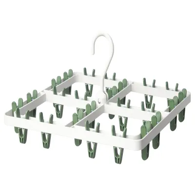 IKEA SLIBB (ИКЕА СЛИББ) — Подвесная сушилка 24 прищепки, зеленый