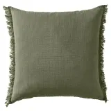 IKEA VALLKRASSING (ИКЕА ВАЛЛКРАССИНГ) — Наволочка, серо-зеленая, 50x50 см — фото 1