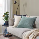 IKEA VALLKRASSING (ИКЕА ВАЛЛКРАССИНГ) — Наволочка, светло-сине-серая, 50x50 см — фото 2