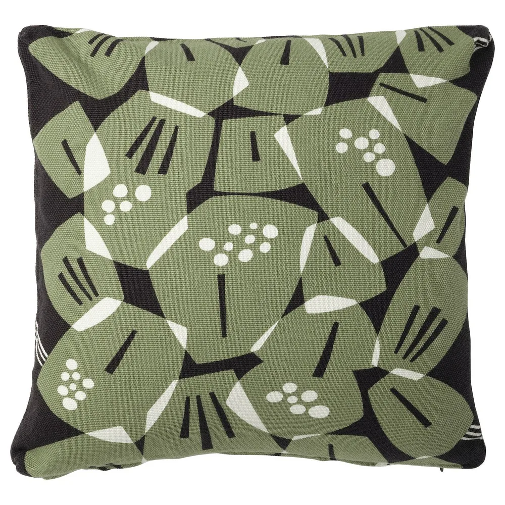 IKEA UNDERBLOMMA (ИКЕА УНДЕРБЛОММА) — Наволочка, черный/серый, 50x50 см
