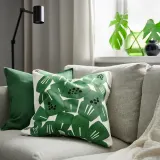 IKEA UNDERBLOMMA (ИКЕА УНДЕРБЛОММА) — Наволочка, белый/зеленый, 50x50 см — фото 2