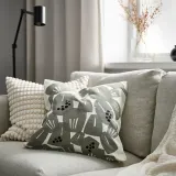 IKEA UNDERBLOMMA (ИКЕА УНДЕРБЛОММА) — Наволочка, белый/светло-серый-зеленый, 50x50 см — фото 2