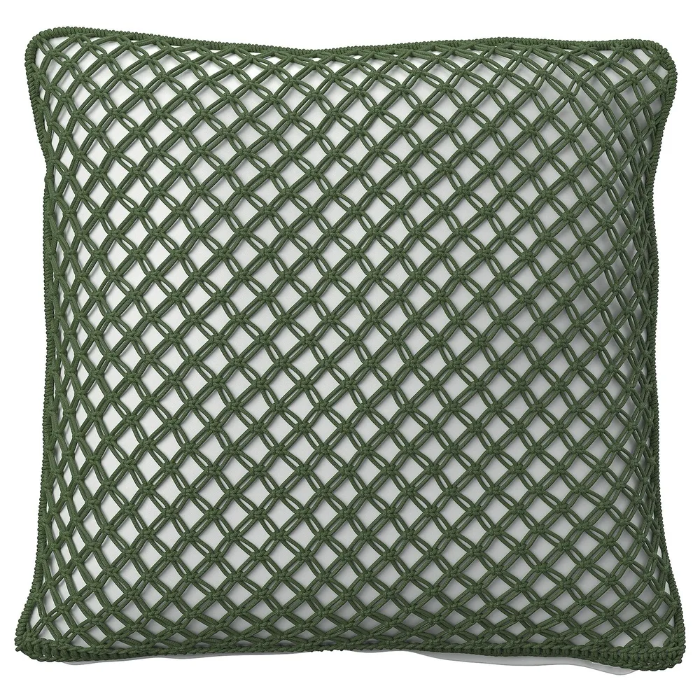 IKEA TOFTÖ (ИКЕА ТОФТО) — Наволочка, темно-серо-зеленая, открытая/внутренняя, 50x50 см