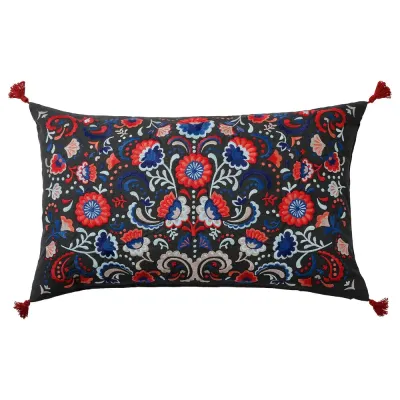 IKEA SKOGSKORN (ИКЕА СКОГСКОРН) — Подушка, темно-серый/многоцветный, 40x65 см