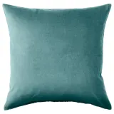 IKEA SANELA (ИКЕА САНЕЛА) — Наволочка, темно-серо-бирюзовая, 65x65 см — фото 1