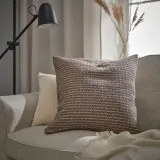 IKEA MOROTSMOTT (ИКЕА МОРОТСМОТТ) — Наволочка, серо-бежевый/антрацит, 50x50 см — фото 3