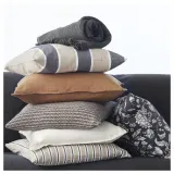 IKEA MOROTSMOTT (ИКЕА МОРОТСМОТТ) — Наволочка, серо-бежевый/антрацит, 50x50 см — фото 5